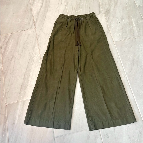 Max Studio, Sophisticated Rich Hunter Palazzo Pants, Drawstring Waist,Pockets,S - Picture 14 of 14